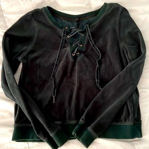 Forest green velour long sleeve